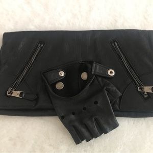 Alexander McQueen Black Leather Faithful Glove Clutch